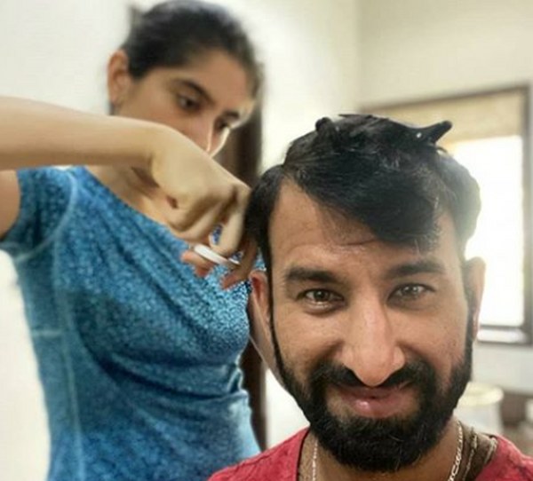 Pujara gets haircut from wife, shares funny post on social media